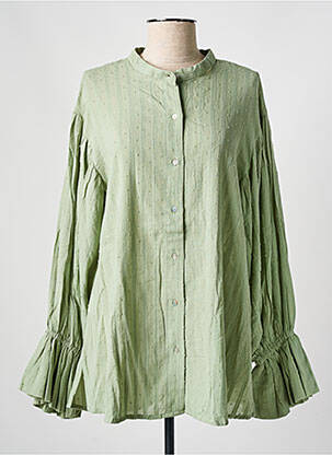 Chemisier manches longues manches longues vert BLUE MOOD femme