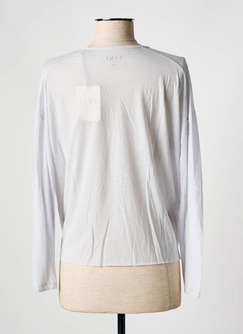T-shirt stretch manches longues gris FINE PARIS femme