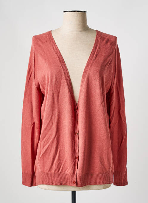 Gilet manches longues rose FINE PARIS pour femme