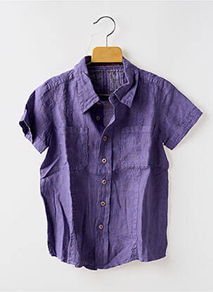 Chemise manches courtes coupe droite violet EUROPANN garçon