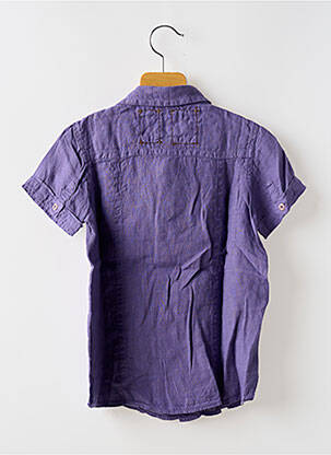 Chemise manches courtes coupe droite violet EUROPANN garçon