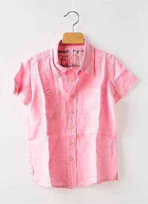 Chemise manches courtes coupe droite rose EUROPANN garçon