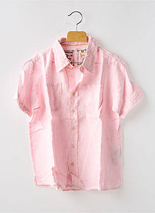 Chemise manches courtes coupe droite rose EUROPANN garçon