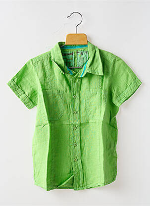 Chemise manches courtes coupe droite vert EUROPANN garçon