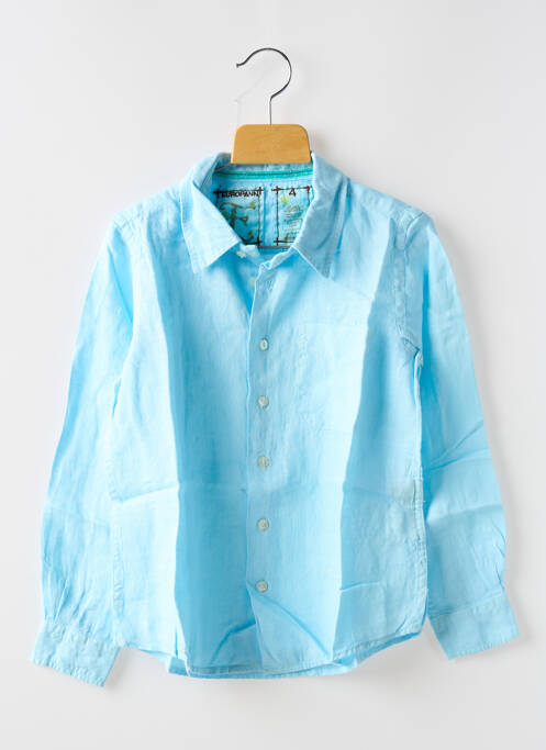 Chemise manches longues coupe droite bleu EUROPANN garcon