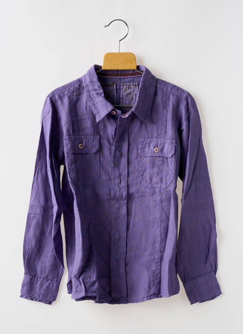 Chemise manches longues coupe droite violet EUROPANN garcon