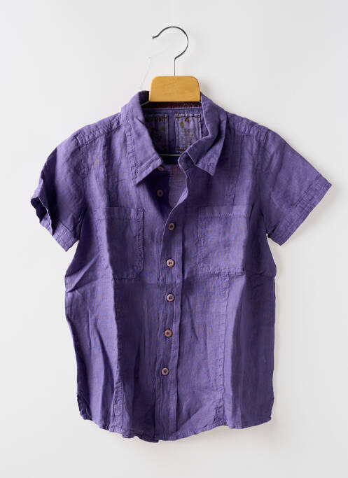 Chemise manches courtes coupe droite violet EUROPANN garcon
