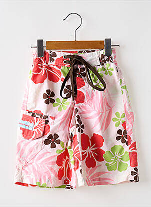 Short de bain tissage popeline rouge EUROPANN garçon