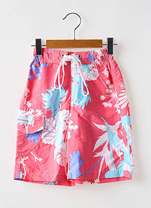 Short de bain tissage popeline rose EUROPANN garçon
