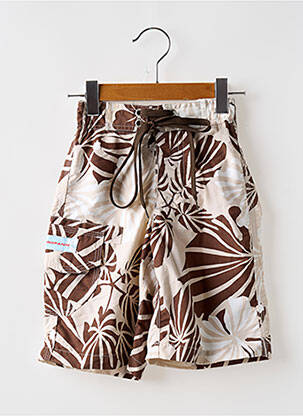 Short de bain tissage popeline marron EUROPANN garçon