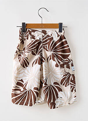 Short de bain tissage popeline marron EUROPANN garçon