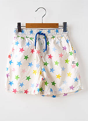 Short de bain tissage popeline blanc EUROPANN garçon