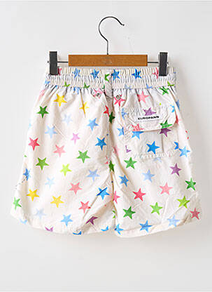 Short de bain tissage popeline blanc EUROPANN garçon
