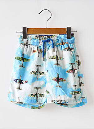 Short de bain effet matière satinée bleu EUROPANN garçon