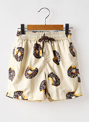 Short de bain effet matière satinée beige EUROPANN garçon