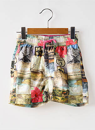 Short de bain effet matière satinée marron EUROPANN garçon