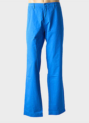 Pantalon chino fermeture zippée sous rabat avec crochet taille normale bleu fonce EUROPANN homme