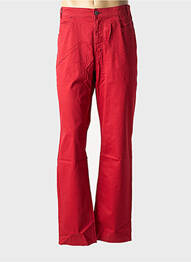 Pantalon slim fermeture zippée sous rabat boutonné taille basse rouge HARMONT & BLAINE homme
