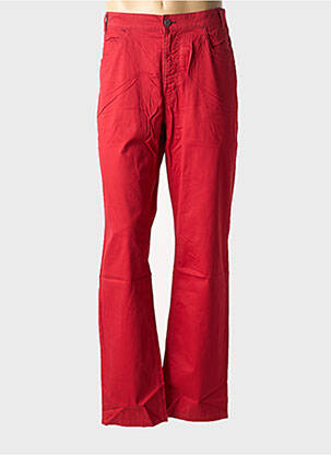 Pantalon slim fermeture zippée sous rabat boutonné taille basse rouge HARMONT & BLAINE homme