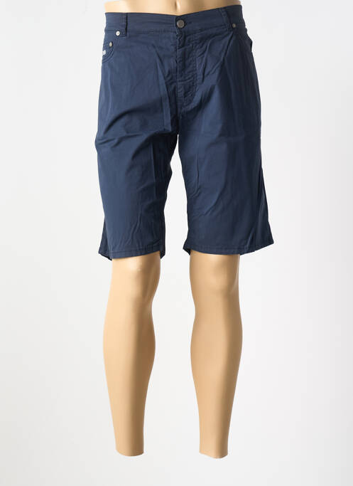 Bermuda tissage popeline taille normale bleu HARMONT & BLAINE homme