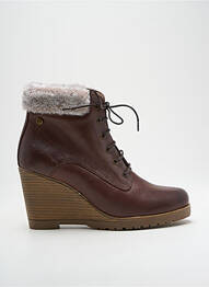 Bottines/boots matière lisse talon de 7 à 9cm marron CARMELA femme