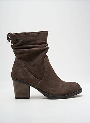 Bottines/boots nubuck talon de 4 à 6cm marron CARMELA femme