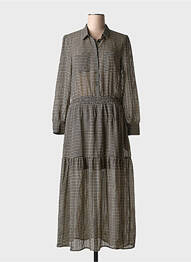 Robe longue manches longues manches longues gris RUE MAZARINE femme