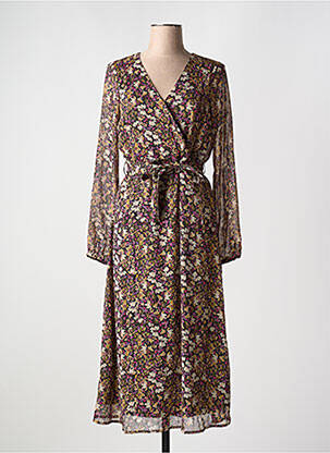 Robe longue manches longues manches longues noir GARCIA femme
