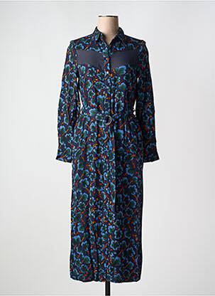 Robe longue manches longues manches longues bleu GARCIA femme