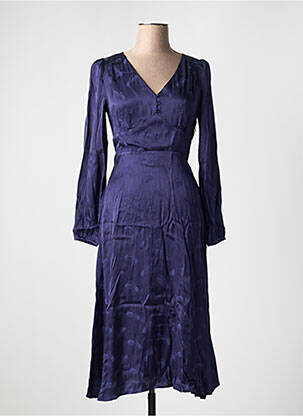 Robe longue imprimé fantaisie manches longues bleu KING LOUIE femme