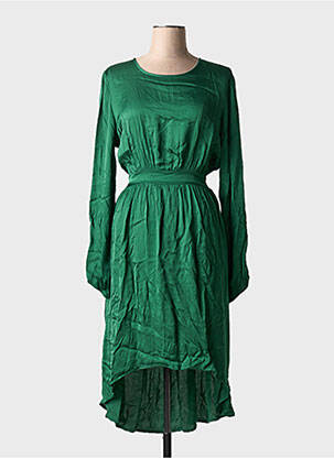 Robe longue manches longues manches longues vert PAKO LITTO femme
