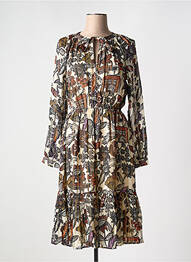 Robe mi-longue coupe fluide manches longues noir SCOTCH & SODA femme