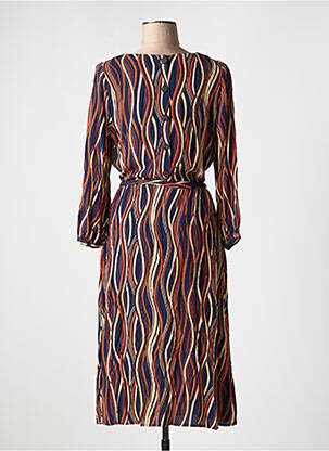 Robe longue imprimé fantaisie manches 3/4 bleu KING LOUIE femme