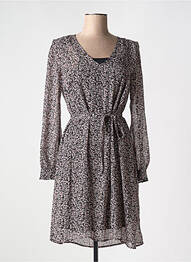 Robe mi-longue imprimé fleurs manches longues noir GARCIA femme