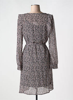Robe mi-longue imprimé fleurs manches longues noir GARCIA femme