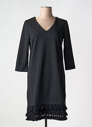 Robe mi-longue manches 3/4 manches 3/4 noir GARCIA femme