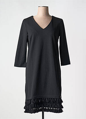 Robe mi-longue manches 3/4 manches 3/4 noir GARCIA femme