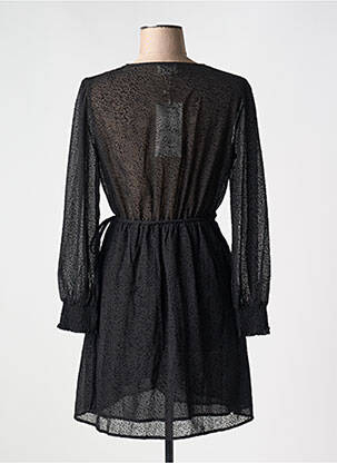 Robe courte coupe fluide manches longues noir GRACE & MILA femme