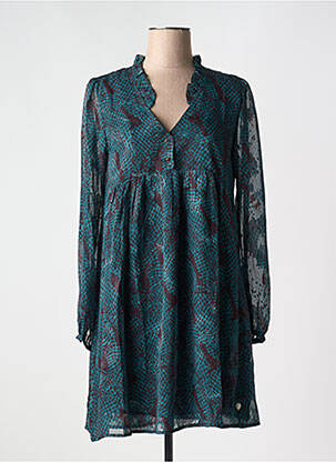 Robe courte manches longues manches longues vert FREEMAN T.PORTER femme