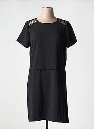 Robe courte manches courtes manches courtes noir GRACE & MILA femme