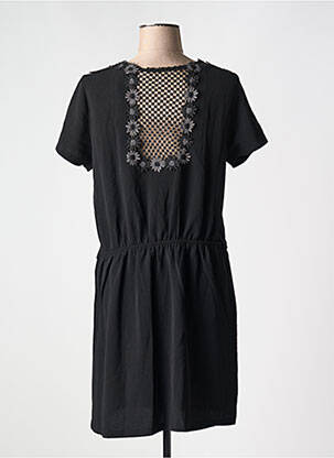 Robe courte manches courtes manches courtes noir GRACE & MILA femme