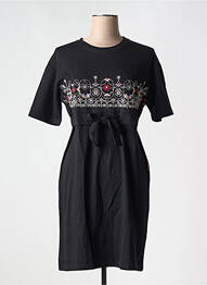 Robe courte manches courtes manches courtes noir MAMATAYOE femme