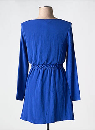 Robe courte coupe fluide manches longues bleu MINUETO femme