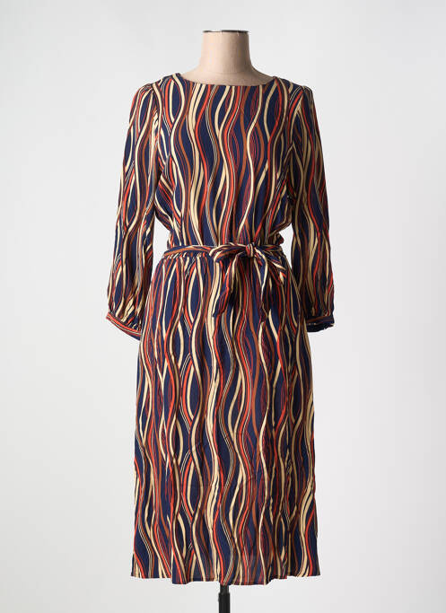 Robe longue imprimé fantaisie manches 3/4 bleu KING LOUIE femme