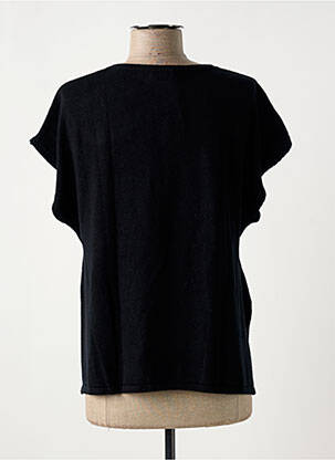 Pull coupe droite manches courtes noir MUS & BOMBON femme