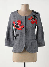Veste chic col rond gris MAMATAYOE femme