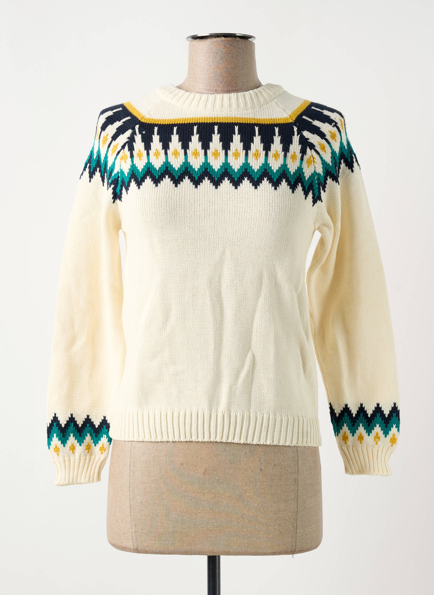 Pull Col Rond Beige Princesse Nomade Femme 2579582-beige0 Modz