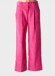 Pantalon droit fermeture zippée sous rabat boutonné rose GRACE & MILA femme