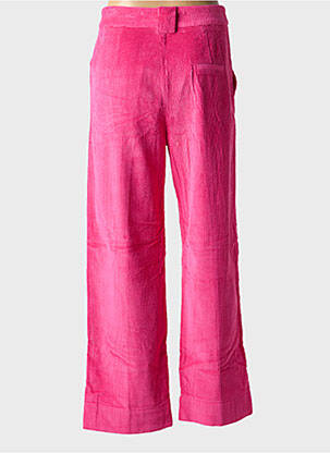 Pantalon droit fermeture zippée sous rabat boutonné rose GRACE & MILA femme