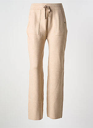 Pantalon droit taille élastique beige GARCIA femme